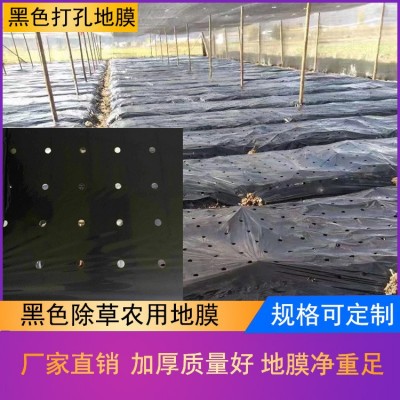 厂家批发PE黑地膜打孔地膜多种规格防草除草保温增产农用塑料薄膜图2
