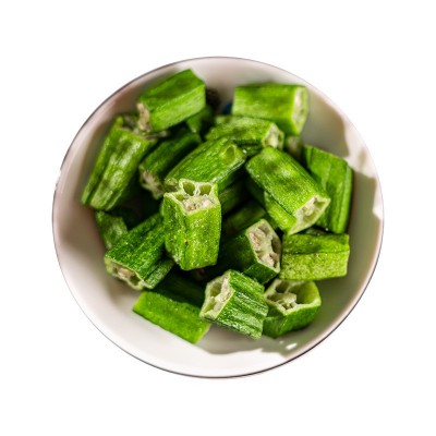 【明德脱水黄秋葵段脆片】1.5公斤/包袋装即食零食批发切段秋葵干图5