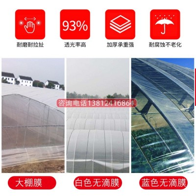 批发蓝色无滴大棚膜农用加厚抗老化透明塑料薄膜白色无滴膜po膜图4