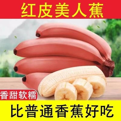 ny海南红美人香蕉红色的香蕉海口三亚当季新鲜网红孕妇水果红皮芭图3