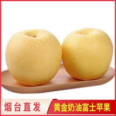 山东烟台黄金奶油富士苹果当季整箱5/10斤礼盒装奶油苹果新鲜水果图2